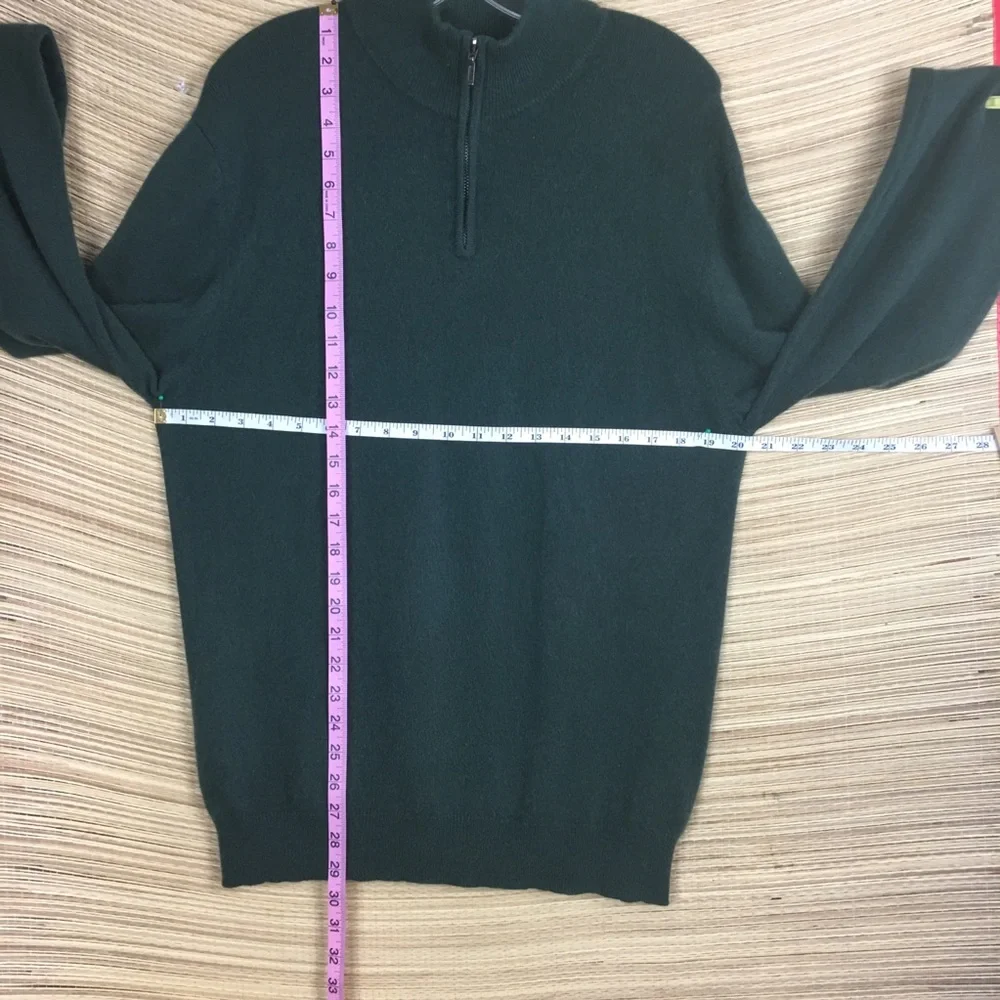 Joseph & Lyman Men's Green Cashmere 1/4-zip Mock-Neck Sweater Pullover Sz L - Picture 8 of 8